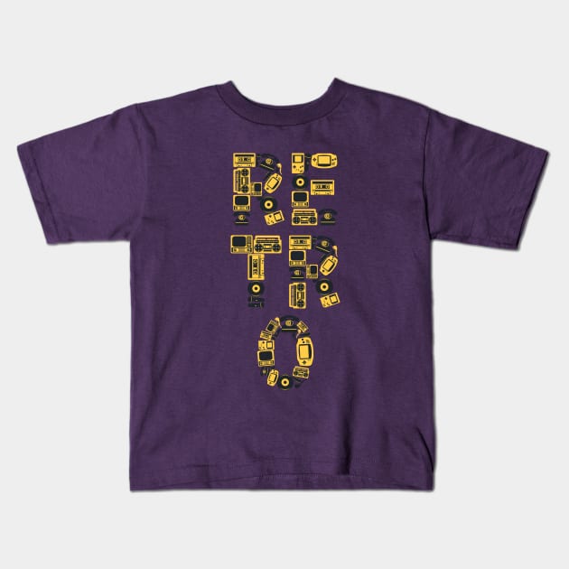 Retro Letter Concept Kids T-Shirt by Mako Design 